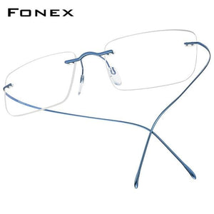 Planet Gates Blue Titanium Glasses Frame Men 2020 Women Rimless Prescription Square Eyeglasses Frames Myopia Optical Korean Eyewear F85634