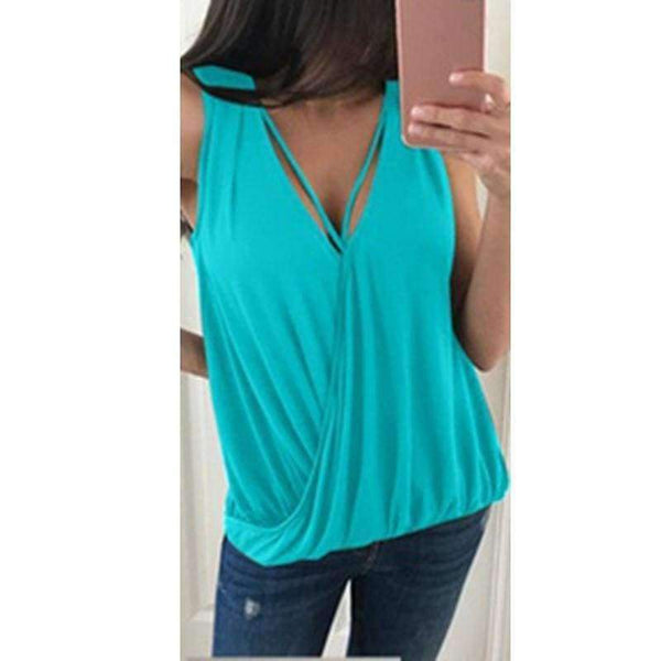 Planet Gates blue tops / L Women tops &Tee for women Summer 2018 Summer casual sleeveless casual  work feminino at home blusas T-Shirts WS7627k