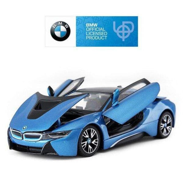 Planet Gates blue Toys for Boys 1:24diecast Model Cars  BMW I8 Alloy Car Model Simulation Ornaments Cars Toy  Diecast Model Cars