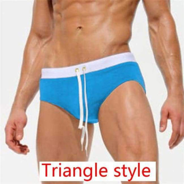 Planet Gates Blue Triangular / S Summer Swimwear Men Swimsuit Maillot De Bain Boy Swim Suits Boxer Shorts Swim Trunks Swimming Surf Banadores mayo sungas