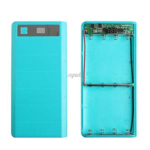 Planet Gates Blue Type C Input 2 USB 8x 18650 Battery DIY Holder LED Display Power Bank Case Box  1M Z07 Drop ship