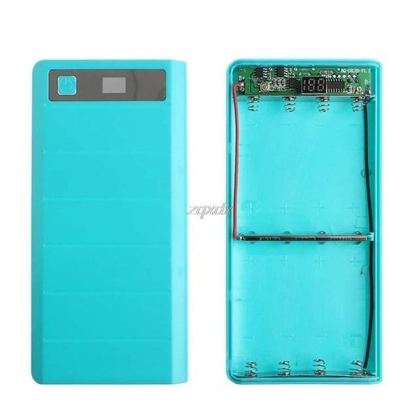 Planet Gates Blue Type C Input 2 USB 8x 18650 Battery DIY Holder LED Display Power Bank Case Box  1M Z07 Drop ship