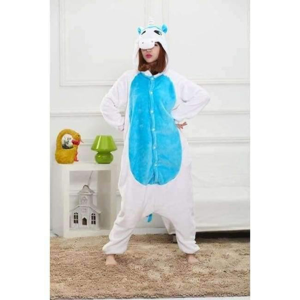 Planet Gates blue unicorn / S Halloween Wholesale Animal Stitch Star Unicorn onesie Adult Unisex Cosplay Costume Women Pajamas Sleepwear Adult Winter