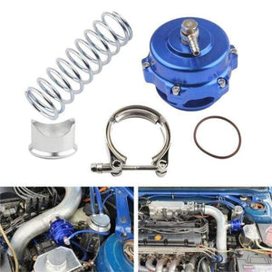 Planet Gates Blue Universal Jdm 50mm V Band Blow Off Valve BOV Q Series Air Relief Valve w/ Weld On Aluminum No Logo for Tial Flange