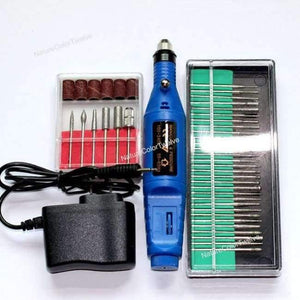 Planet Gates Blue - US Plug Nail Power Drill Set 36bits Electric Drill Toolkit Manicure Pedicure Tools Gel Polish Remover Drill Electric Nail Files Kit
