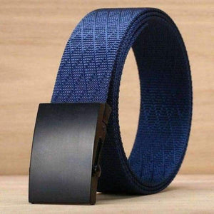 Planet Gates Blue  V Black Buckle / 100cm FAJARINA New Novelty Unisex Quality Patchwork Nylon Automatic Styles Straped Female Male Belts for Women 38mm Width CBFJ0036