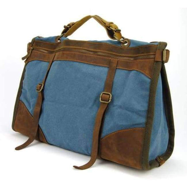 Planet Gates Blue Vintage Retro military Canvas + Leather men travel bags luggage bags men weekend Bag Overnight duffle bags tote Leisure M314#