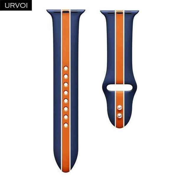 Planet Gates Blue W Orange / For 38 40mm AW Sport band for Apple Watch series 4 3 2 1 Silicone strap for iWatch colorful Soft Replacement AW adapter 38 40 42 44mm