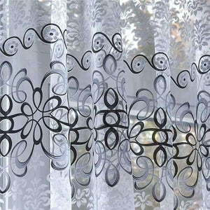 Planet Gates blue / W100xL130cm / 1 rings top Floral sheer tulle window curtains for living room the bedroom modern tulle curtains for window curtain fabric blinds drapes