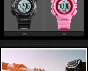 Planet Gates Blue watch Outdoor Sport Kids Watches Sports Digital Wristwatches Fashion Life Waterproof PU Wristband Children Watch relogio 1485