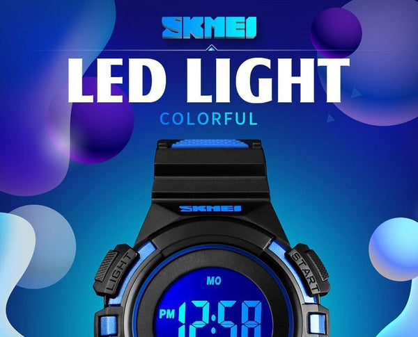 Planet Gates Blue watch Outdoor Sport Kids Watches Sports Digital Wristwatches Fashion Life Waterproof PU Wristband Children Watch relogio 1485