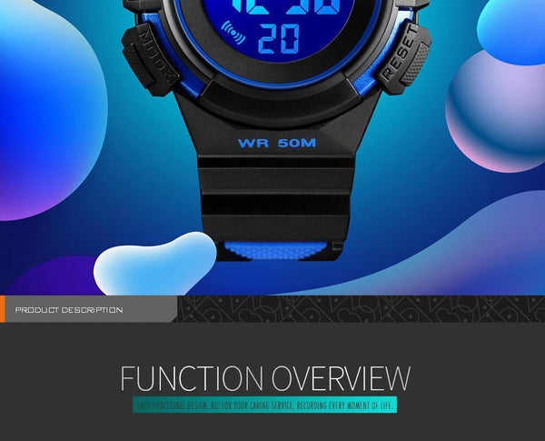 Planet Gates Blue watch Outdoor Sport Kids Watches Sports Digital Wristwatches Fashion Life Waterproof PU Wristband Children Watch relogio 1485