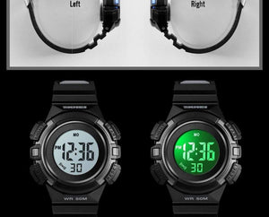 Planet Gates Blue watch Outdoor Sport Kids Watches Sports Digital Wristwatches Fashion Life Waterproof PU Wristband Children Watch relogio 1485