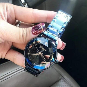 Planet Gates blue Watch Women Dress Watch Fashion Rose Gold Quartz Watches Female Stainless Steel Wristwatches