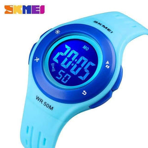 Planet Gates Blue Watches For Kids LED Sport Style Children's Digital Electronic Watch Boys Girls Children Cartoon 50M Waterproof Watch SKMEI 2018