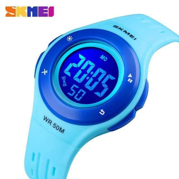 Planet Gates Blue Watches For Kids LED Sport Style Children's Digital Electronic Watch Boys Girls Children Cartoon 50M Waterproof Watch SKMEI 2018