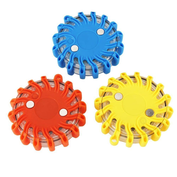 Planet Gates Blue Waterproof 16 LED Roadway Safety Warning Traffic Light Signal Lamp with 9 Flash Patterns Orange Blue Yellow