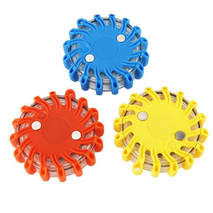 Planet Gates Blue Waterproof 16 LED Roadway Safety Warning Traffic Light Signal Lamp with 9 Flash Patterns Orange Blue Yellow