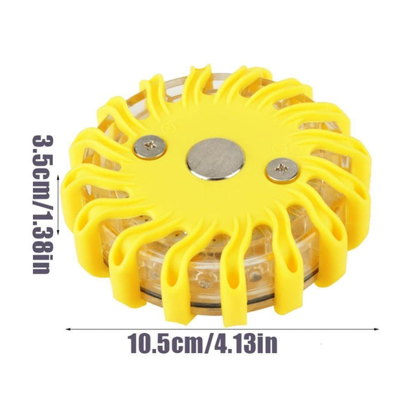 Planet Gates Blue Waterproof 16 LED Roadway Safety Warning Traffic Light Signal Lamp with 9 Flash Patterns Orange Blue Yellow