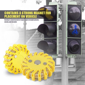 Planet Gates Blue Waterproof 16 LED Roadway Safety Warning Traffic Light Signal Lamp with 9 Flash Patterns Orange Blue Yellow