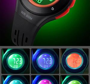 Planet Gates blue Waterproof Children Watch Boys Girls LED Digital Sports Watches Plastic Kids Alarm Date Casual Watch Select Gift for kid