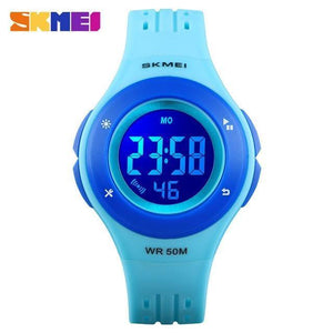 Planet Gates blue Waterproof Children Watch Boys Girls LED Digital Sports Watches Plastic Kids Alarm Date Casual Watch Select Gift for kid