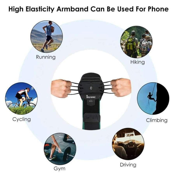 Planet Gates Blue Waterproof Gym Running Sports Armband for iPhone X 8 7 Case Cover Holder Arm Band Wrist Case Bag for 4 to 6 Inch Phone
