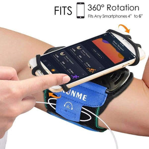 Planet Gates Blue Waterproof Gym Running Sports Armband for iPhone X 8 7 Case Cover Holder Arm Band Wrist Case Bag for 4 to 6 Inch Phone