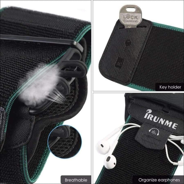 Planet Gates Blue Waterproof Gym Running Sports Armband for iPhone X 8 7 Case Cover Holder Arm Band Wrist Case Bag for 4 to 6 Inch Phone