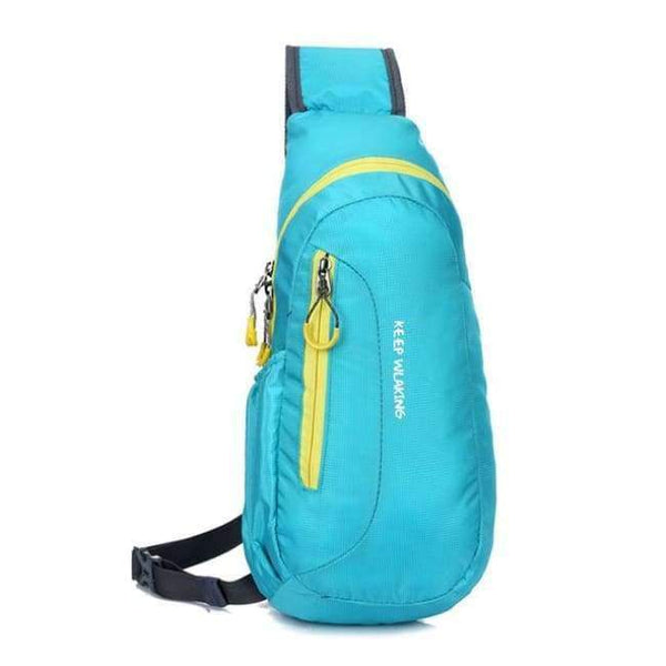 Planet Gates Blue Waterproof Nylon Chest Bag Men Women Portable Running Shoulder Bag Diagonal Package Cycling Running Hiking Sports Bag