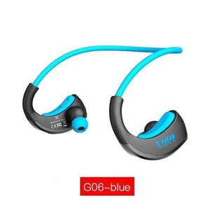 Planet Gates Blue Waterproof Sport Wireless Earphones Bluetooth Earphone Headphone Stereo Audio Headset with Handsfree Mic for Running