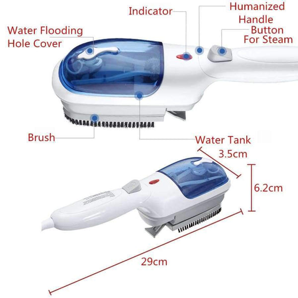 Planet Gates Blue White / EU Warmtoo Portable Household Appliances 220V 800W Travel Handheld Iron Steamer Garment Steam Brush Hand Held for Ironing Clothes