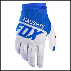 Planet Gates Blue White / L Naughty Fox MX Motocross Racing Gloves Enduro Mountain Bicycle Riding Gloves