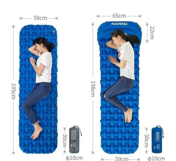 Planet Gates blue with air bag Sleeping Pad With Pillow Air Bag New Hand Press Inflating Camping Mattress Ultralight Outdoor Hiking Tent Mats