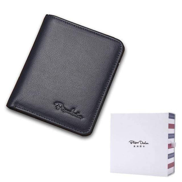 Planet Gates Blue with box / China Men Wallets Black Genuine Leather Purse For Men Business Card Holder Men's Wallet Mini N4429