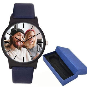 Planet Gates blue with box Lovers watch DIY with your own picture Custom clock dial leather sport casual fashion fit for men women creative watch