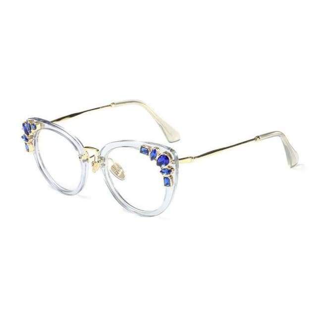 Planet Gates black with clear Kachawoo rhinestone eyeglasses ladies luxury transparent sexy cat eye eyewear frames women decoration accessories