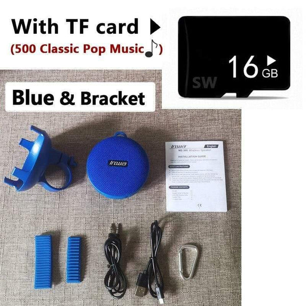 Planet Gates Blue with TF Card Portable Bikes Bluetooth Speaker Bicycle Column Waterproof Shower Speaker Acoustics Sound Boombox Soundbar Woofer Hands Free