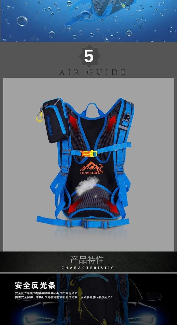 Planet Gates blue with water bag 18L Waterproof Backpack outdoor sport backpack water bag camping hiking cycling water backpack