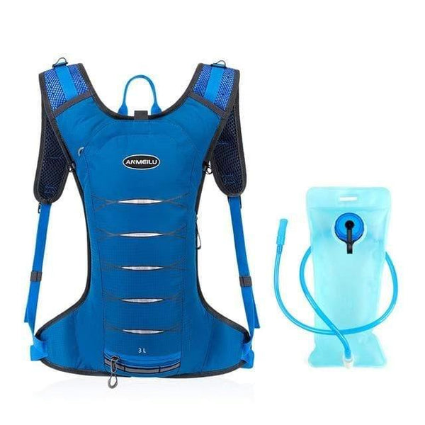 Planet Gates blue with water bag 3L Camping Hydration Backpack 2L Water Bag Outdoor Sports Running Marathon Cycling Backpack Hiking Hydration Bladder