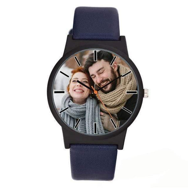 Planet Gates blue without box Lovers watch DIY with your own picture Custom clock dial leather sport casual fashion fit for men women creative watch