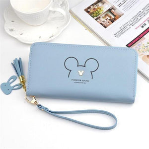Planet Gates Blue Women Leather Wallet Female Long Portable Multifunction Solid Purse Women Phone Cion Card Holders Ladies Clutch Carteras