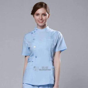 Planet Gates blue women / S Summer women hospital customized logo medical scrub set design slim fit dental scrubs beauty salon nurse uniform spa