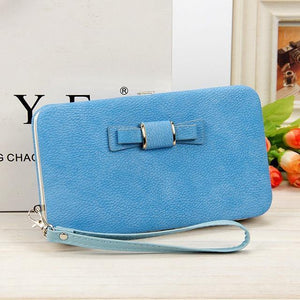 Planet Gates blue Women's Wallet Snap Coin Purse Phone Bag Bow Multi-card Bit Card Holder Purse Women Luxury  Billetera Mujer