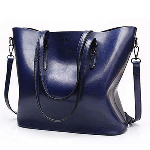 Planet Gates blue Women Shoulder Bag Fashion Women Handbags Oil Wax Leather Large Capacity Tote Bag Casual Pu Leather women Messenger bag