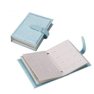 Planet Gates blue Women Stud Earrings Organizer Book PU Leather Earring Storage Box Creative Casket Jewelry Display Holder Jewellery Organizer