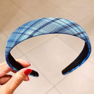 Women Vintage Elegant Wide Plaid Simple Hairbands Sweet Headband Hair Holder Ornament Fashion Hair Accessories