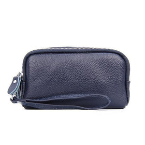 Planet Gates Blue Women Wallet Genuine Leather 3 layers Zipper Wristlet Bag Big Capacity Lady Clutch Coin Purse Mobile phone bag black