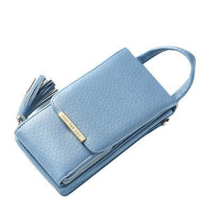 Planet Gates blue Women Wallet High Quality Leather Card Holder Female Shoulder Money Phone Purses Fashion Chain Small Purse Bags