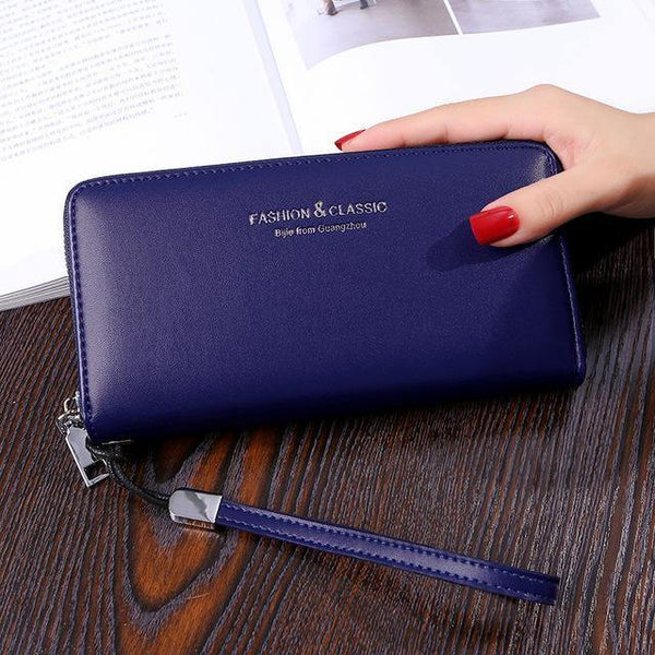 Planet Gates Blue Women Wallets 27 Slots Card Holder Phone Pocket Female Wallet Clutch Money Bag Long Ladies Purse